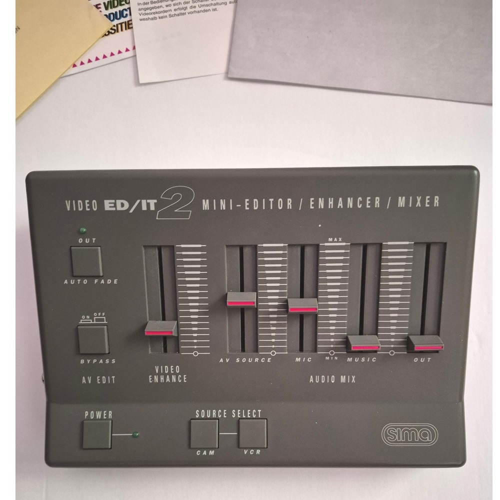 Vintage Sima Video Ed/it 2 SED-2 Mini-Editor Enhancer Sound Mixer Gray Excellent